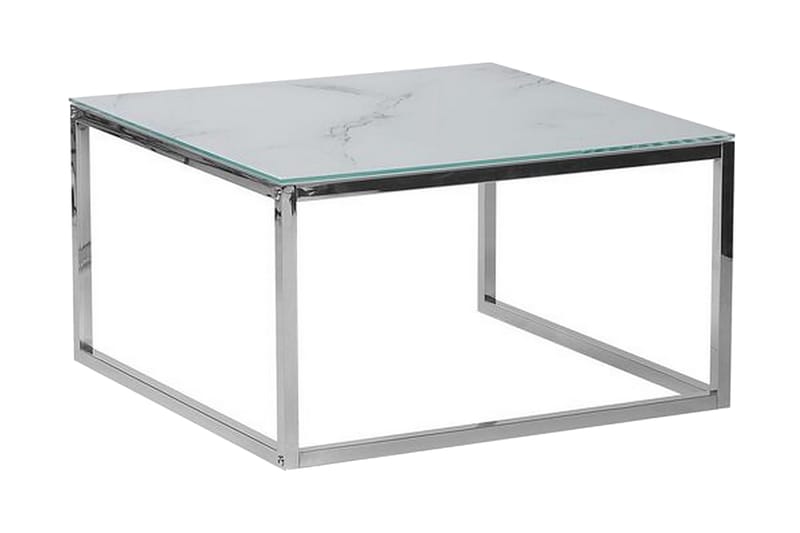 Breasa Indskudsbord 60 cm Marmormønster - Hvid/Sølv - Møbler - Borde - Sofabord