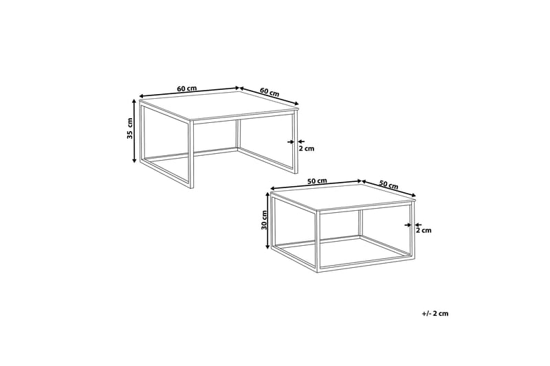 Breasa Indskudsbord 60 cm Marmormønster - Hvid/Sølv - Møbler - Borde - Sofabord