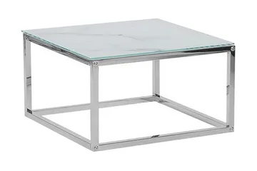 Breasa Indskudsbord 60 cm Marmormønster - Hvid/Sølv - Møbler - Borde - Sofabord