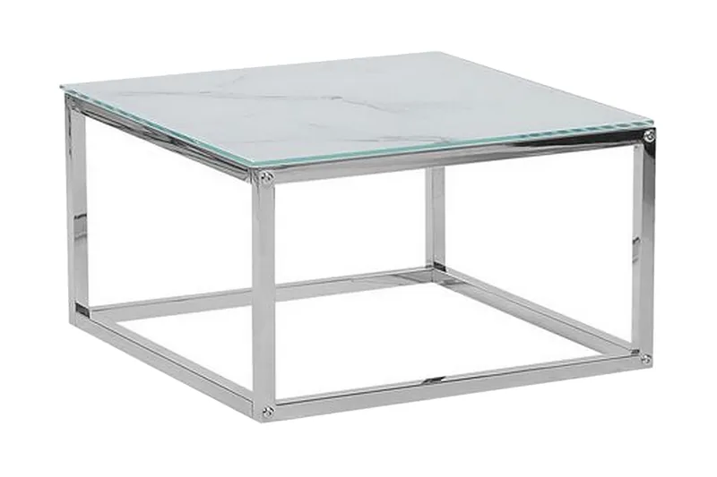 Breasa Indskudsbord 60 cm Marmormønster - Hvid/Sølv - Møbler - Borde - Sofabord