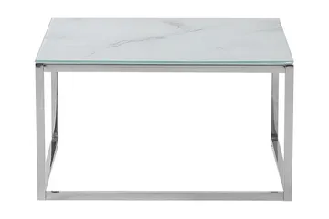 Breasa Indskudsbord 60 cm Marmormønster - Hvid/Sølv - Møbler - Borde - Sofabord