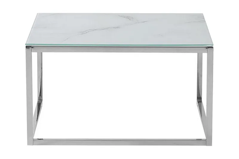 Breasa Indskudsbord 60 cm Marmormønster, Hvid/Sølv