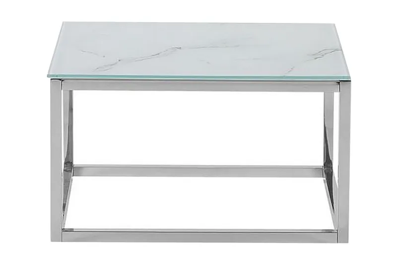 Breasa Indskudsbord 60 cm Marmormønster - Hvid/Sølv - Møbler - Borde - Sofabord