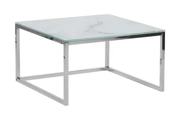 Breasa Indskudsbord 60 cm Marmormønster - Hvid/Sølv - Møbler - Borde - Sofabord