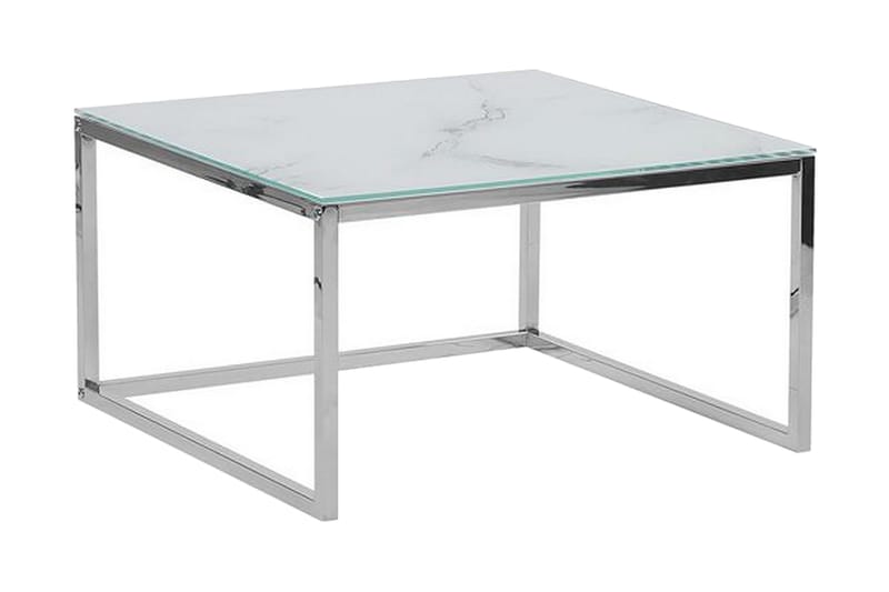 Breasa Indskudsbord 60 cm Marmormønster - Hvid/Sølv - Møbler - Borde - Sofabord