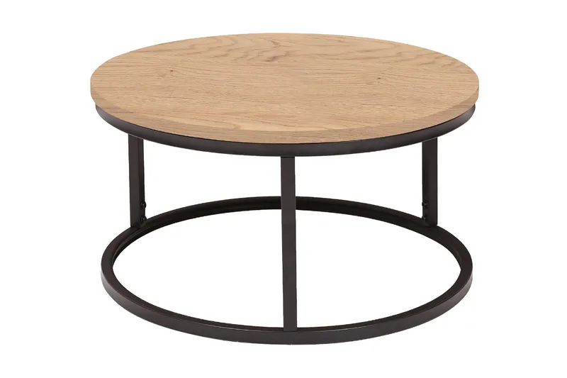 Brite 60x32 cm Rundt Sofabord i Lyst Træ, Lysebrun