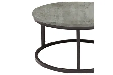 Brite Rundt Sofabord 60x32 cm i Træ med Metalstel - Grå - Møbler - Borde - Sofabord