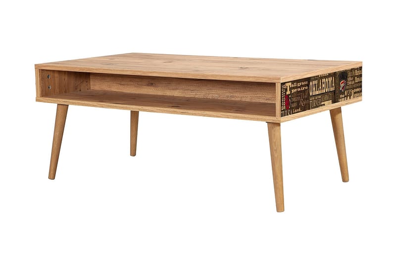 Brokind Sofabord 110 cm med Opbevaringshylde Oklahoma - Natur - Møbler - Borde - Sofabord