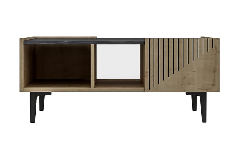Bruveri Sofabord 94 cm med Opbevaringshylder - Natur/Sort - Møbler - Borde - Sofabord