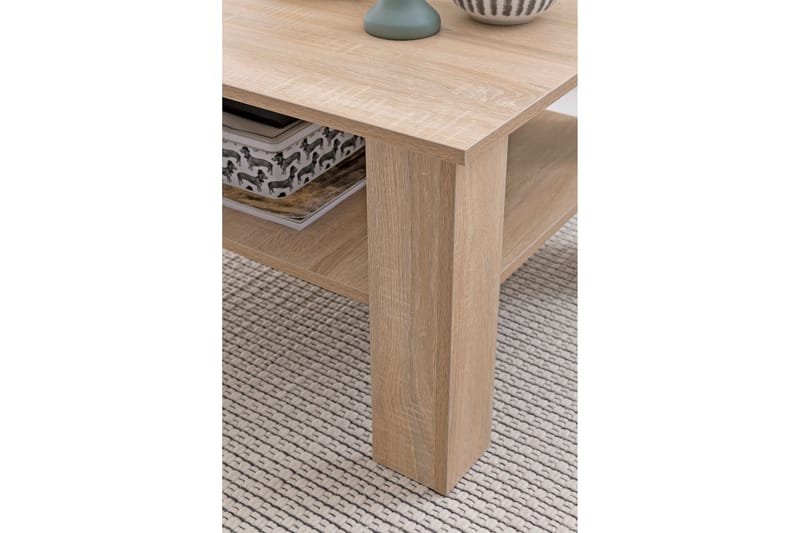 Bulanda Sofabord 60 cm med Opbevaring Hylde - Natur - Møbler - Borde - Sofabord