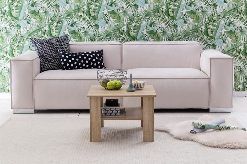 Bulanda Sofabord 60 cm med Opbevaring Hylde - Natur - Møbler - Borde - Sofabord