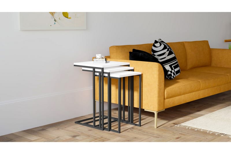 Bulskoll Indskudsbord 40x61,8x40 cm - Hvid - Møbler - Borde - Sofabord