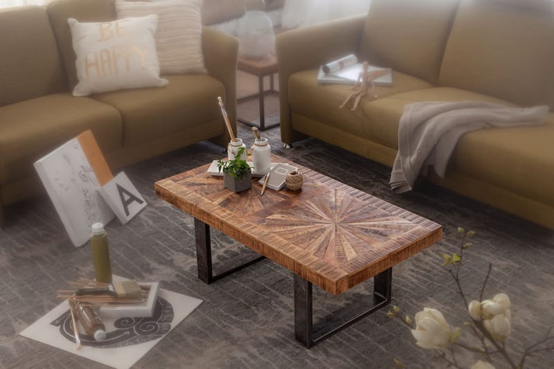 Buncton Sofabord 105 cm - Mangotræ/Sort - Møbler - Borde - Sofabord