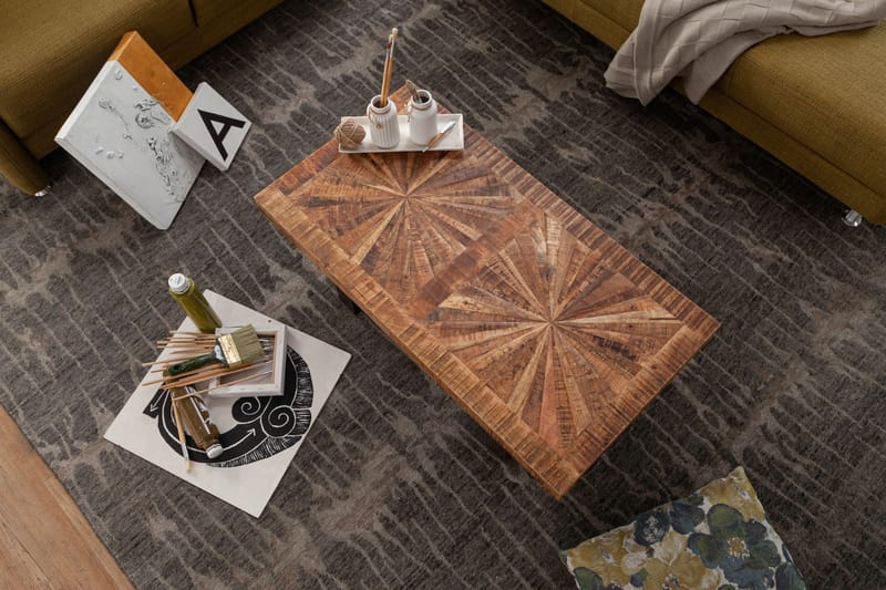 Buncton Sofabord 105 cm - Mangotræ/Sort - Møbler - Borde - Sofabord