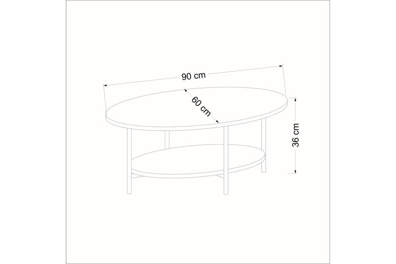 Burata Sofabord 90 cm - Oak/Hvid - Møbler - Borde - Sofabord