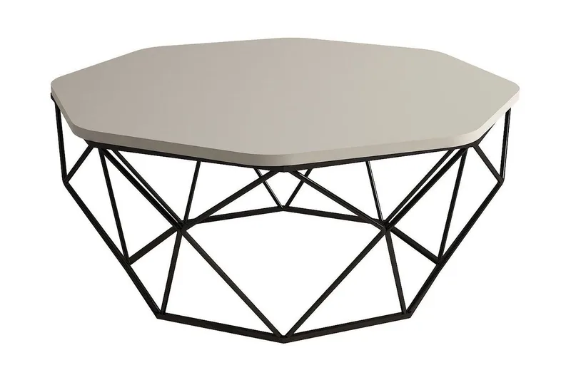 Callear Sofabord 90 cm Kantet, Grå/Sort