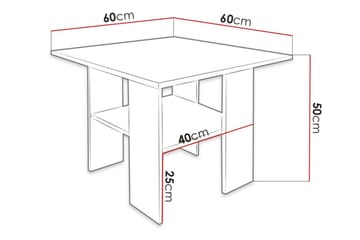 Carnew Kvadratisk Sofabord 60 cm med Hylder i Malet Træ - Hvid - Møbler - Borde - Sofabord