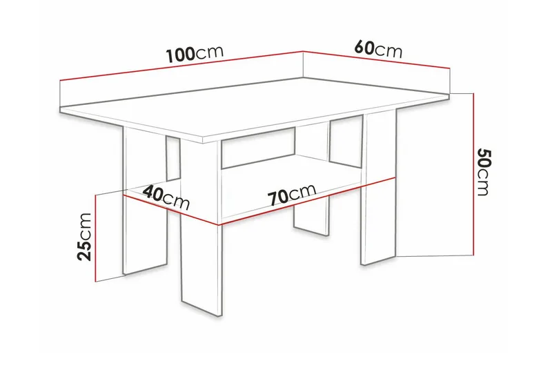 Carnew Soffbord 60 cm White - Møbler - Borde - Sofabord