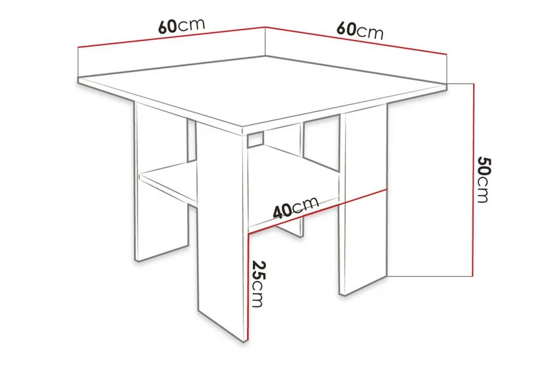 Carnew Soffbord 60 cm White - Møbler - Borde - Sofabord