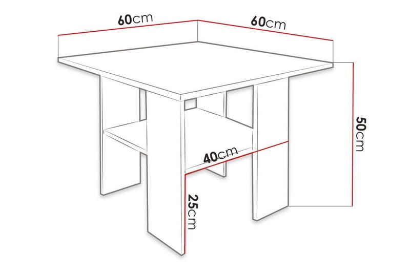 Carnew Soffbord 60 cm White - Møbler - Borde - Sofabord