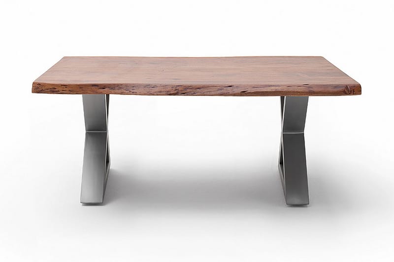 Cartagena Sofabord 110 cm Ben X-form - Akacie/Brun/Stål - Møbler - Borde - Sofabord