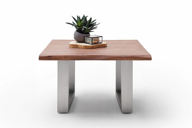 Cartagena Sofabord 75 cm Ben U-form - Akacie/Brun/Stål - Møbler - Borde - Sofabord