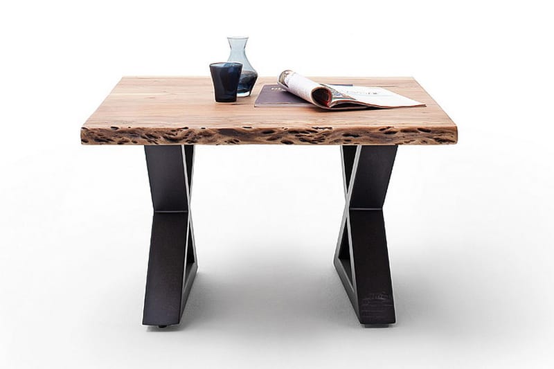 Cartagena Sofabord 75 cm Ben X-form - Akacie/Antracit - Møbler - Borde - Sofabord