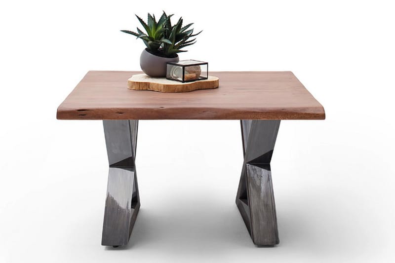 Cartagena Sofabord 75 cm Ben X-form - Akacie/Brun/Antik - Møbler - Borde - Sofabord