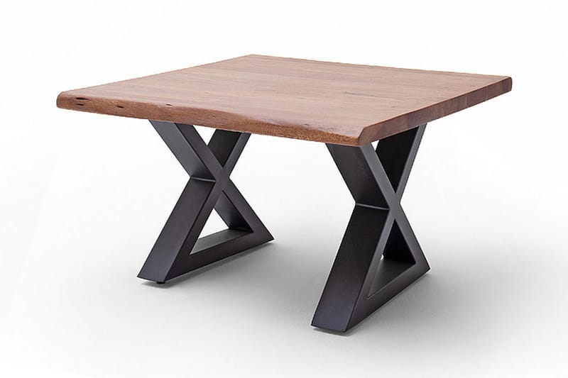 Cartagena Sofabord 75 cm Ben X-form - Akacie/Brun/Antracit - Møbler - Borde - Sofabord