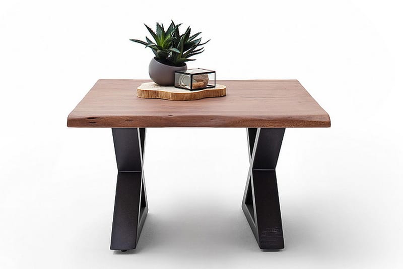 Cartagena Sofabord 75 cm Ben X-form - Akacie/Brun/Antracit - Møbler - Borde - Sofabord