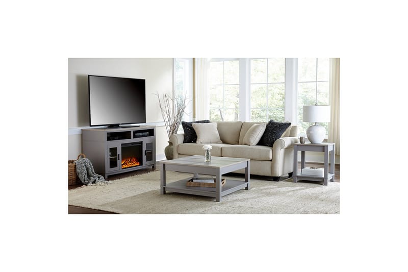 Carver Sofabord 90 cm Grå - Dorel Home - Møbler - Borde - Sofabord