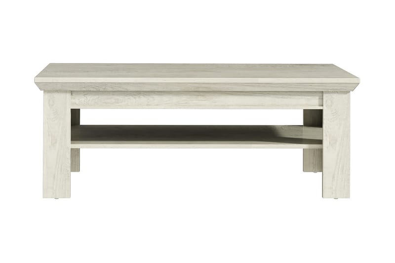 Casique Sofabord 120 cm med Opbevaring Hylde - Hvid - Sofabord