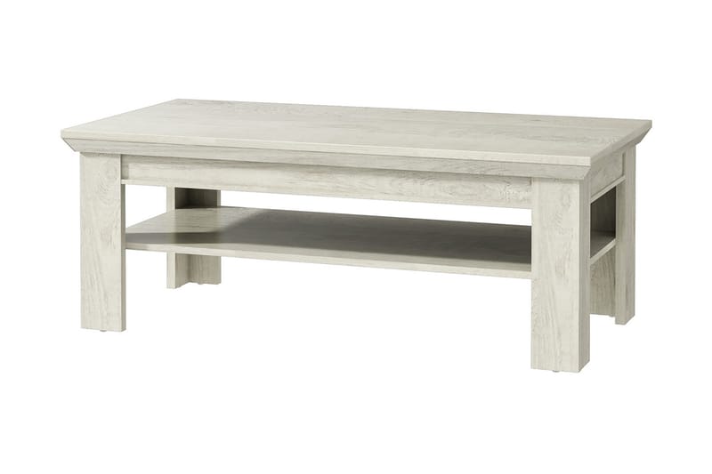 Casique Sofabord 120 cm med Opbevaring Hylde - Hvid - Møbler - Borde - Sofabord