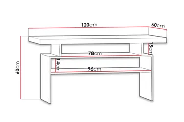 Castillia Sofabord 120 cm med Opbevaring Hylder - Lyse Ask - Møbler - Borde - Sofabord