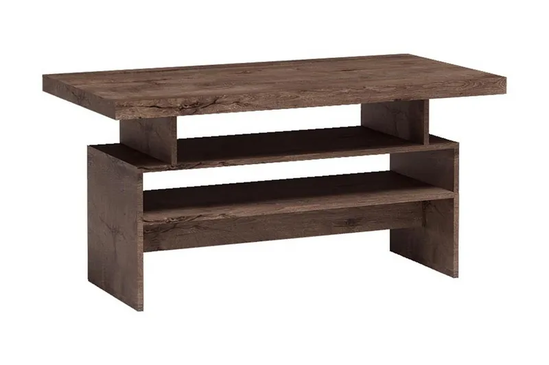 Castillia Sofabord 120 cm med Opbevaring Hylder - Mørke Ask - Møbler - Borde - Sofabord