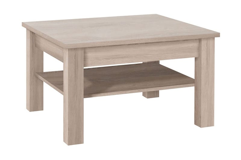 Cezara Sofabord 80 cm med Opbevaring Hylde - Beige/Grå - Møbler - Borde - Sofabord