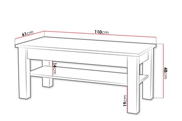 Cezara Soffbord 110 cm med Förvaring Hylla Ek - Møbler - Borde - Sofabord