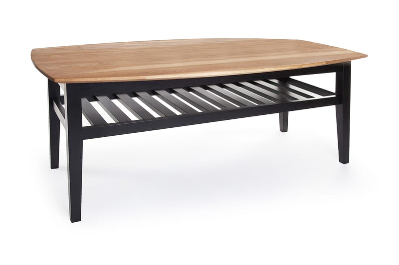 Chicago Sofabord 130 cm med Opbevaring Hylde - Eg/Sort - Sofabord - Sofabord med opbevaring