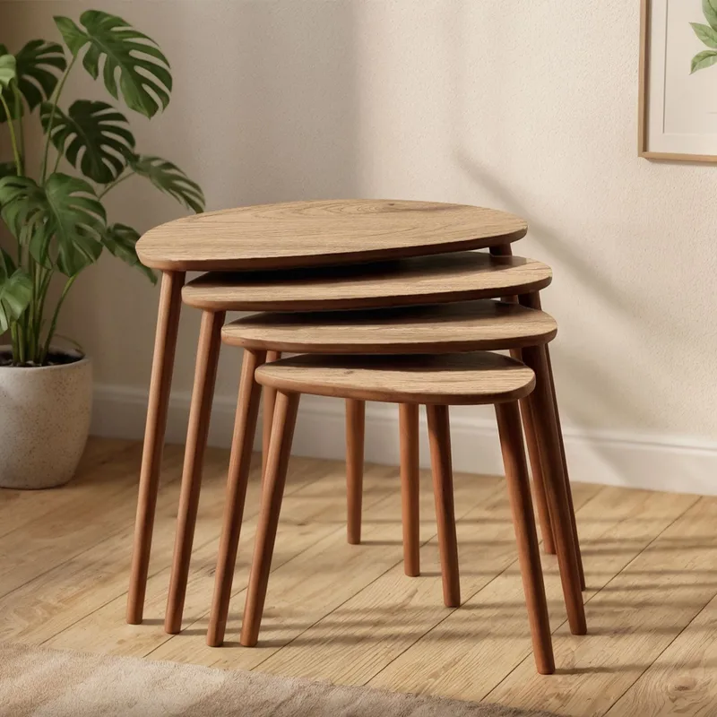 Childress indskudsborde 68 cm - Eg - Møbler - Borde - Sofabord - Kistebord