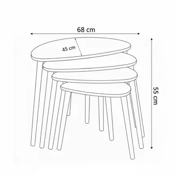 Childress indskudsborde 68 cm - Eg - Møbler - Borde - Sofabord - Kistebord