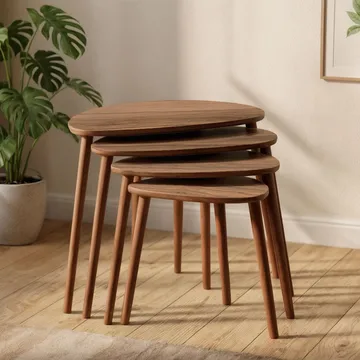 Childress indskudsborde 68 cm - Valnød - Møbler - Borde - Sofabord - Kistebord