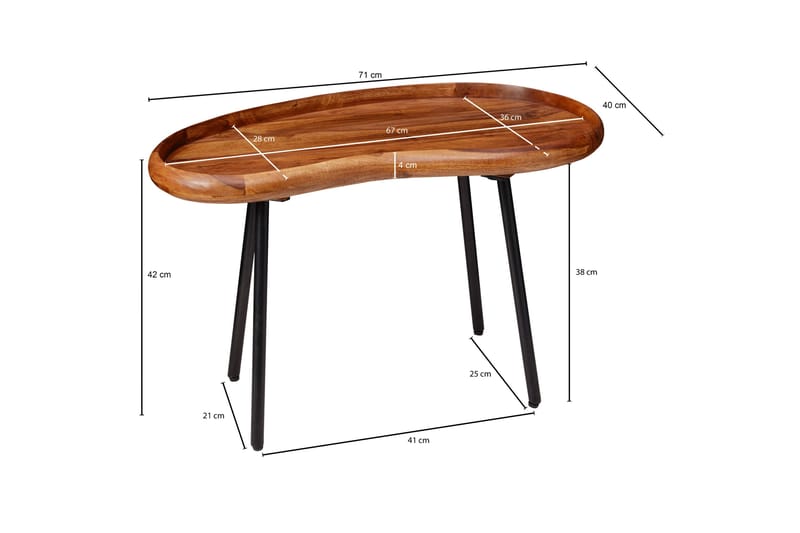 Cindal sofabord 71 cm - Træ / natur - Møbler - Borde - Sofabord