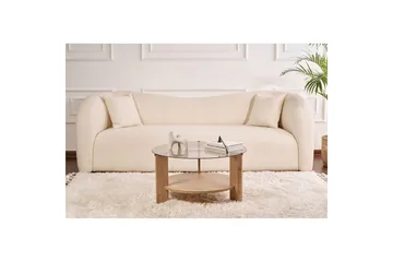 Sofabord Clara 75 cm med Glasplade - Safir Eg / Røget - Møbler - Borde - Sofabord