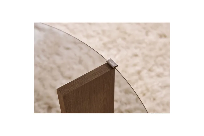 Sofabord Clara 75 cm med Glasplade - Safir Eg / Røget - Møbler - Borde - Sofabord