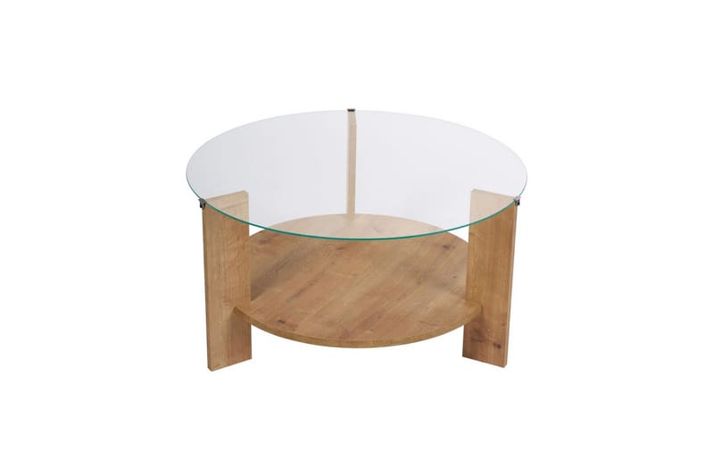 Sofabord Clara 75 cm med Glasplade - Safir Eg / Transparent - Møbler - Borde - Sofabord