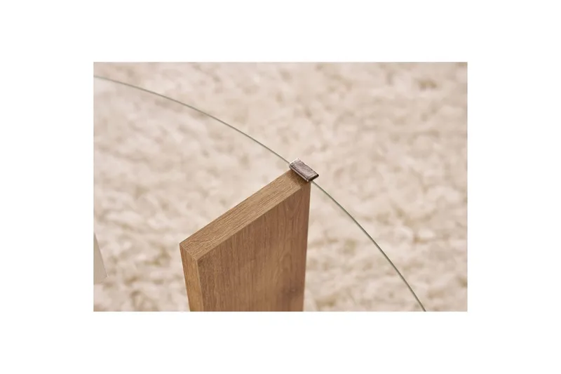 Sofabord Clara 75 cm med Glasplade - Safir Eg / Transparent - Møbler - Borde - Sofabord