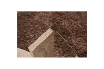 Sofabord Clara 75 cm med Glasplade - Travertin / Transparent - Møbler - Borde - Sofabord