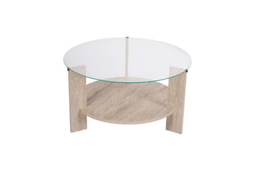 Sofabord Clara 75 cm med Glasplade