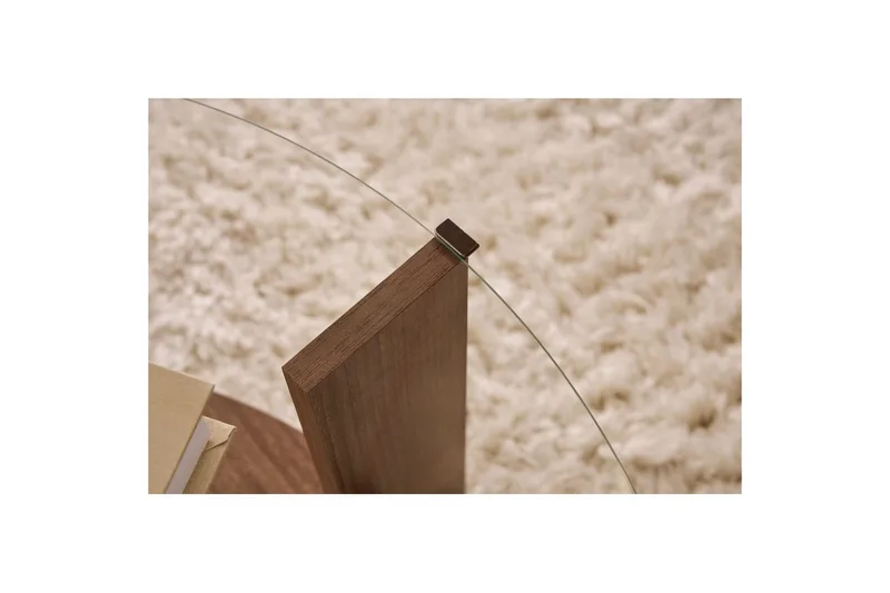 Sofabord Clara 75 cm med Glasplade - Valnød / Transparent - Møbler - Borde - Sofabord