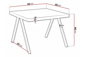Clogsville Kvadratisk Sofabord 60 cm i Malet Træ - Egebrun - Møbler - Borde - Sofabord